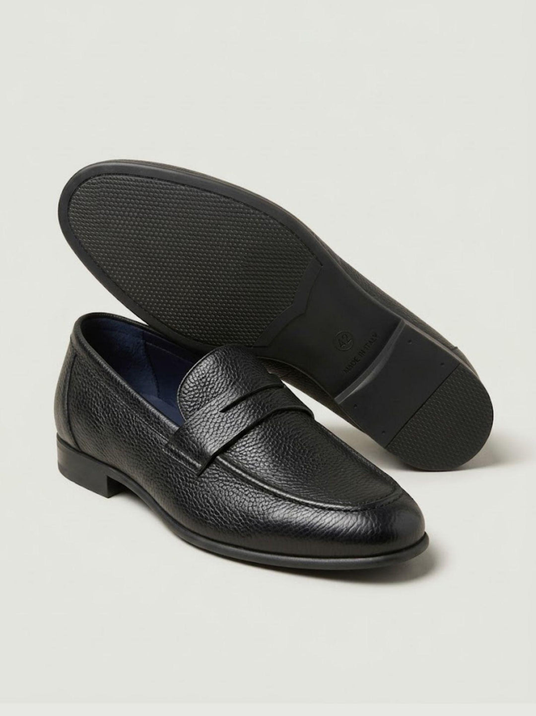 Mocassino penny in pelle martellata nera 2023 80 SAXONE 