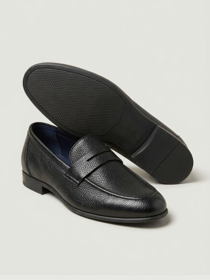 Mocassino penny in pelle martellata nera 2023 80 SAXONE 