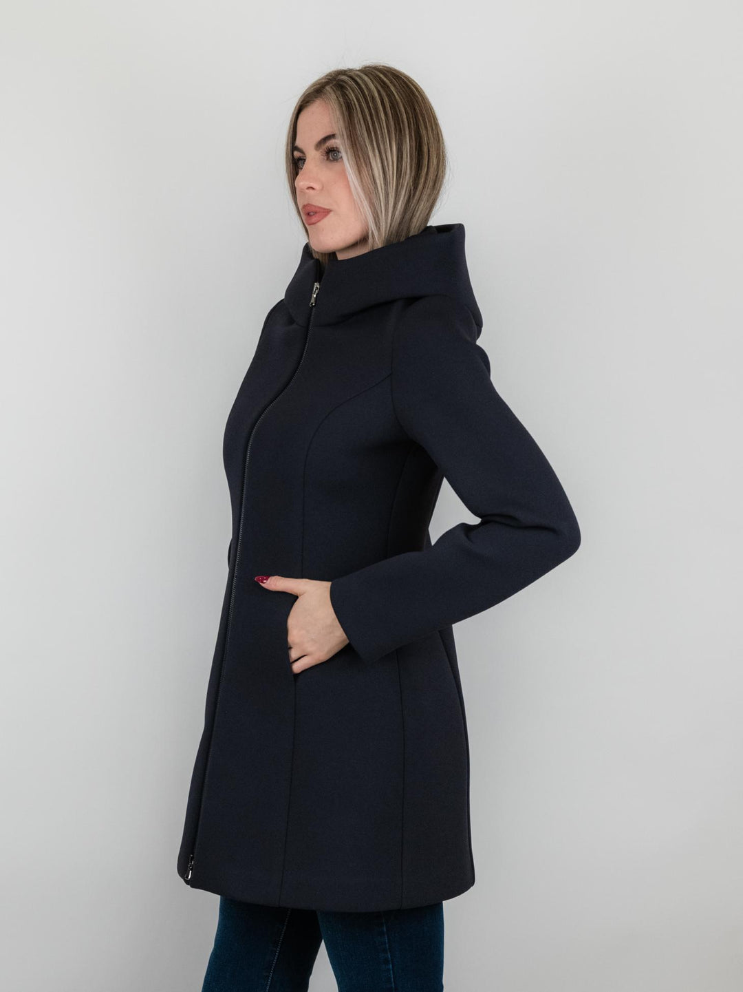 CAPPOTTINO TECNICO BLU CON CAPPUCCIO 97821LO BLU ANDREA MORANDO 