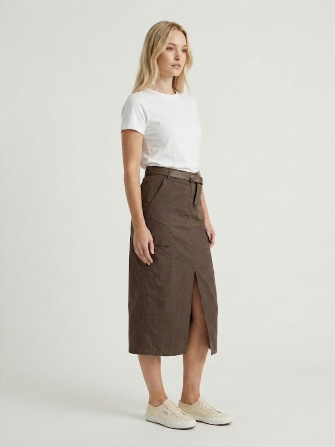 Gonna cargo midi in cotone testa di moro 6105 MORO ANDREA MORANDO 