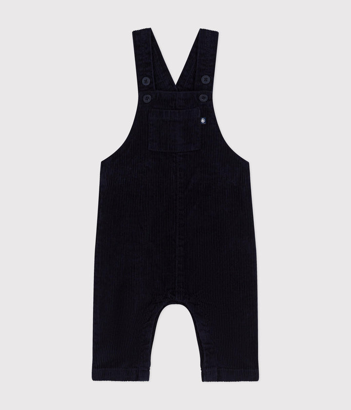 Salopette in velluto neonato NAVY A0B03 02 PETIT BATEAU 