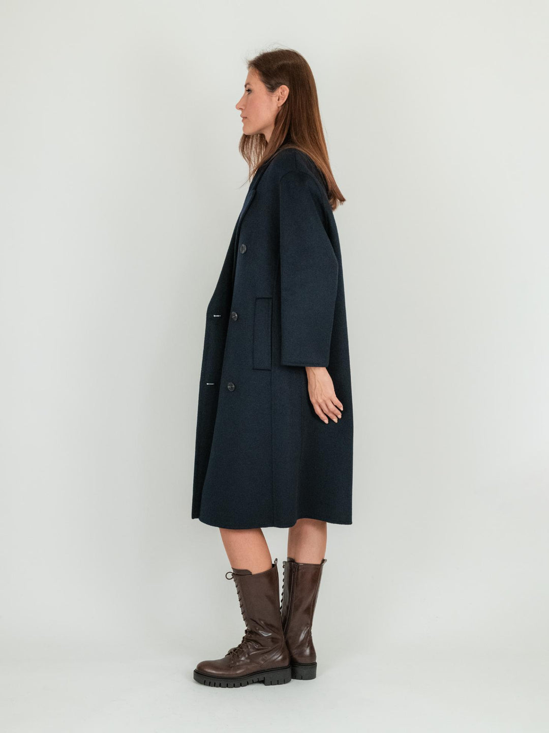 CAPPOTTO OVER DOPPIOPETTO BLU JULIE BLU ANDREA MORANDO 