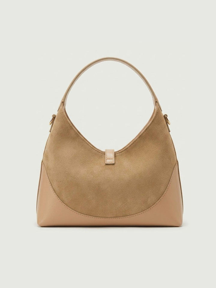 Borsa a spalla Elly in pelle scamosciata beige ELLY BEIGE BIMOR 