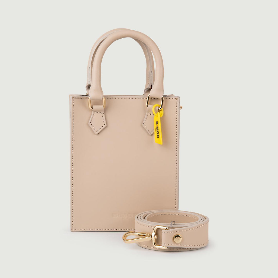 BORSA IN PELLE BEIGE BABY BABY CAPPUCCINO BIMOR 