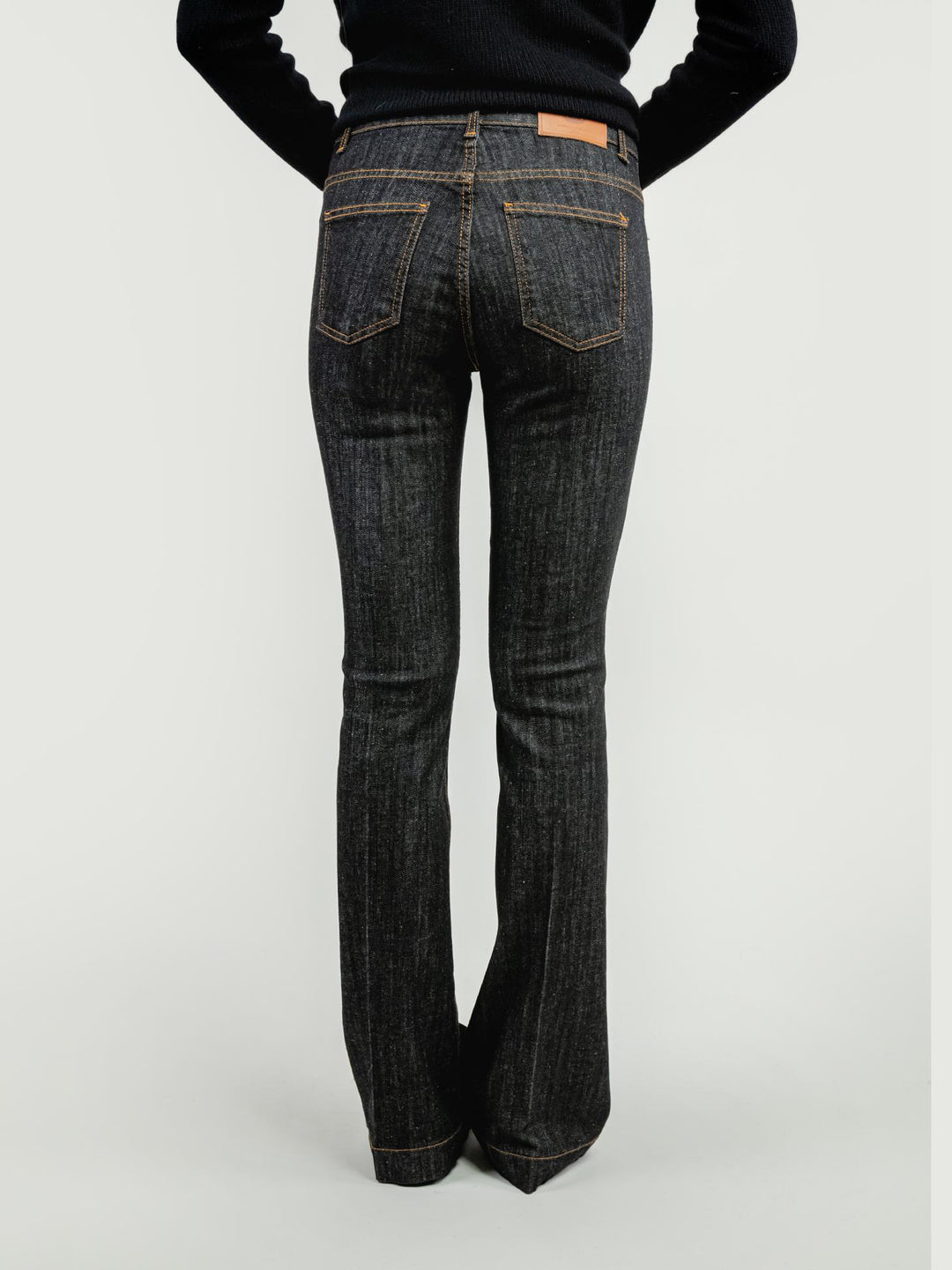 JEANS 5 TASCHE A ZAMPA LAVAGGIO SCURO 830CAR ZERO ANDREA MORANDO 