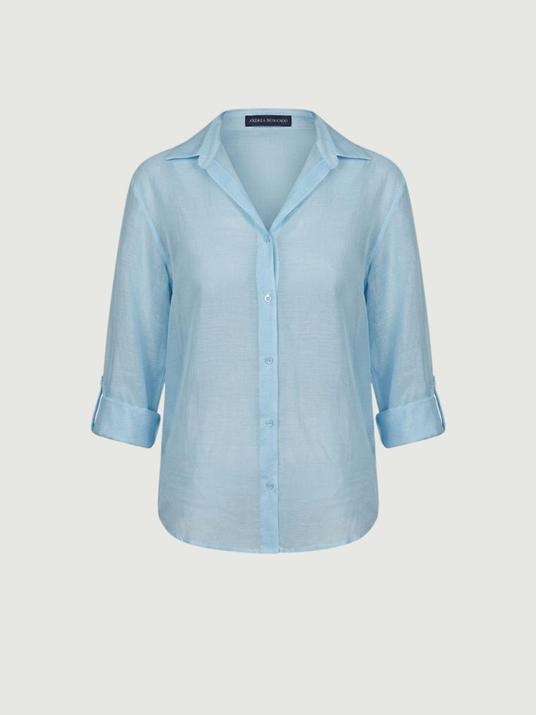Camicia semitrasparente azzurra M796/071 157 ANDREA MORANDO 