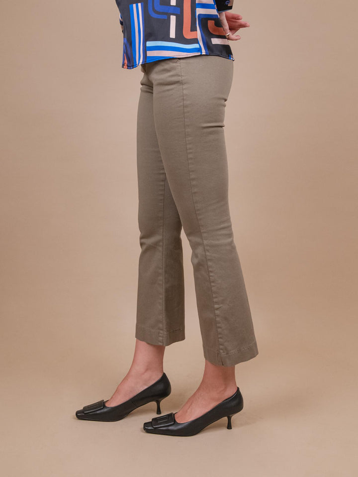 PANTALONE A TROMBETTA kaki 824JA 14016 ANDREA MORANDO 