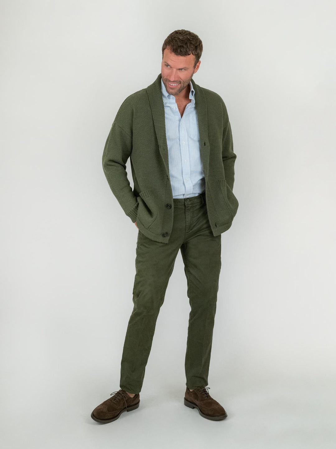 CARDIGAN MISTO LANA VERDONE F2W4M051M 131 ANDREA MORANDO 