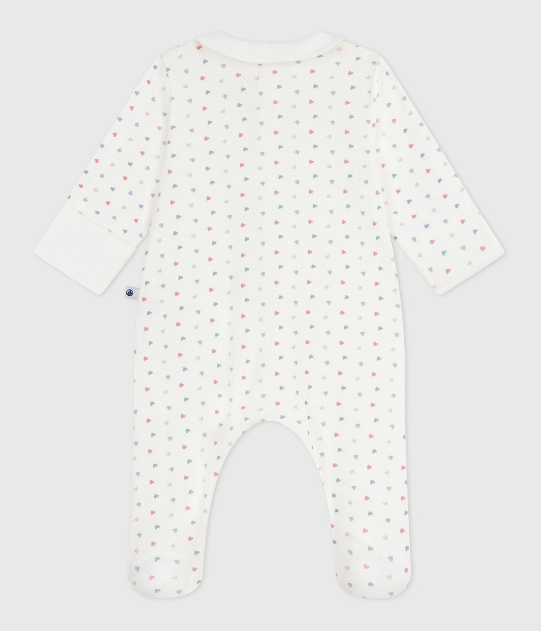 Pigiama in cotone con colletto e cuori stampati neonato A0E0O 01 PETIT BATEAU 