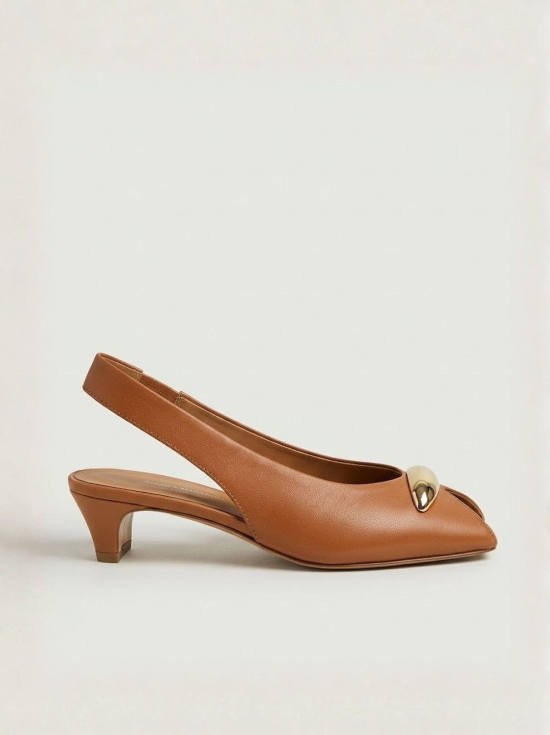 Spuntata slingback in pelle nappa cuoio R412 CUOIO ANDREA MORANDO 