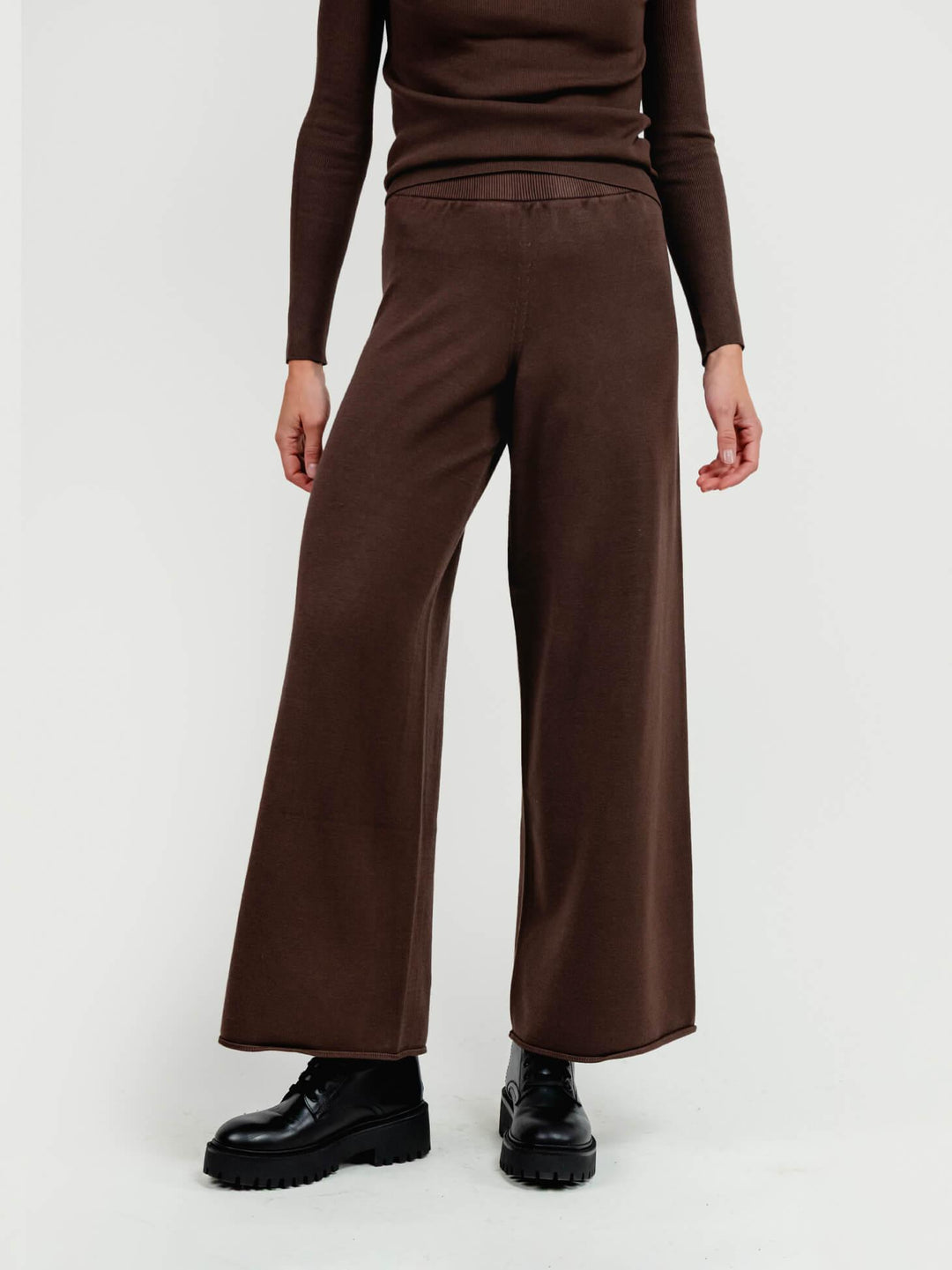 PANTALONE A PALAZZO IN MAGLIA MORO 7115 MORO ANDREA MORANDO 