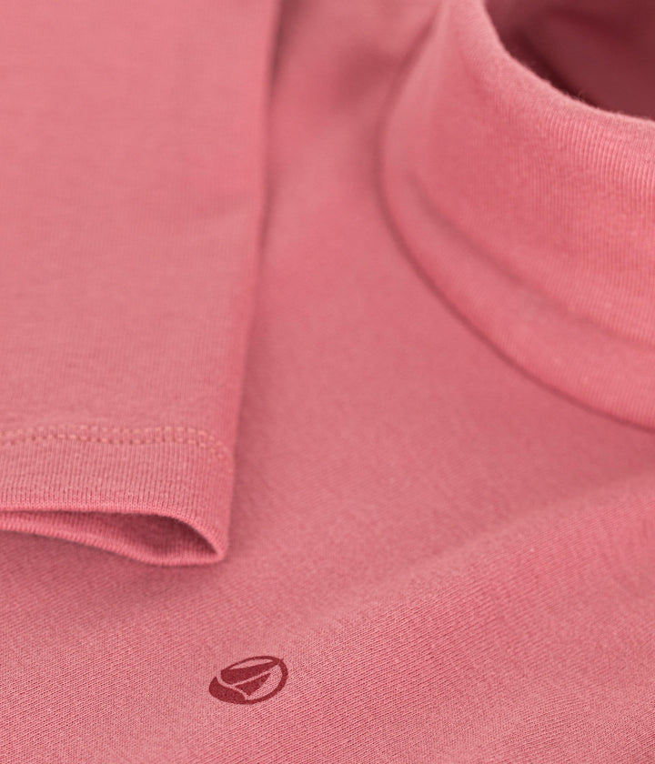 Dolcevita a collo alto rosa in cotone unisex A0BJQ 68 PETIT BATEAU 