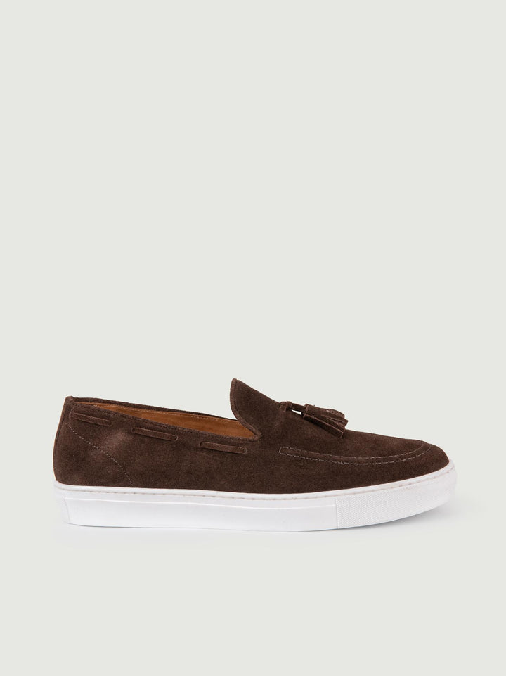 MOCASSINO IN CAMOSCIO MARRONE CON NAPPINE ALLEN/23 T MORO SAXONE 
