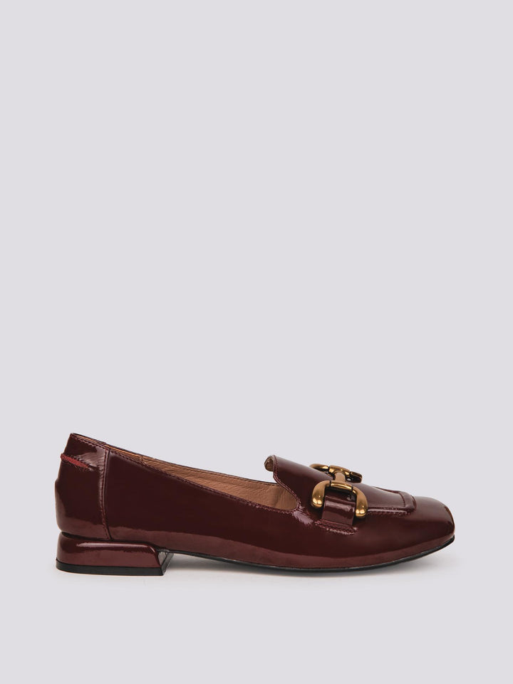 MOCASSINO CON PUNTA SQUADRATA IN VERNICE BORDEAUX 569Z21VK BURGUNDY ANDREA MORANDO 