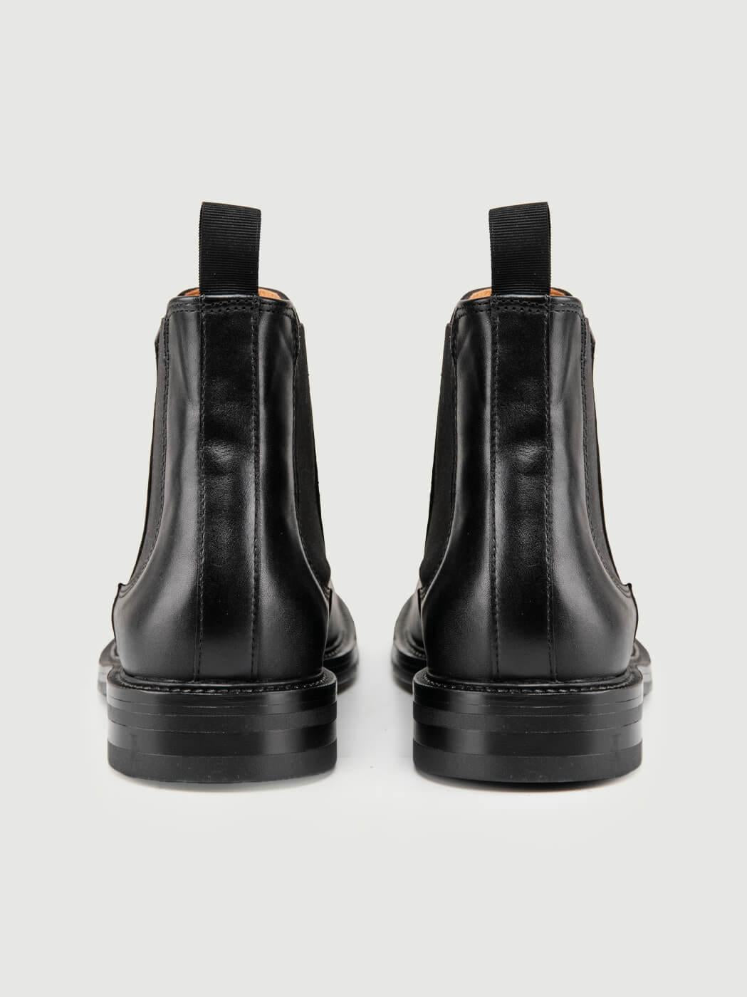STIVALETTO CHELSEA IN PELLE NERO 2320 NERO SAXONE 