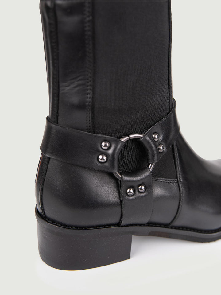 STIVALETTO NERO  CON STAFFA TRPR5005 NERO ANDREA MORANDO 