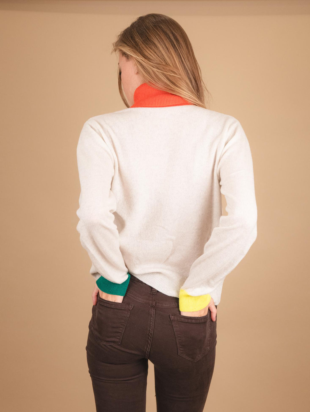DOLCEVITA IN CASHMERE CON PROFILI MULTICOLOR "TELMA" TELMA POP NUAGE ABSOLUT CASHMERE 