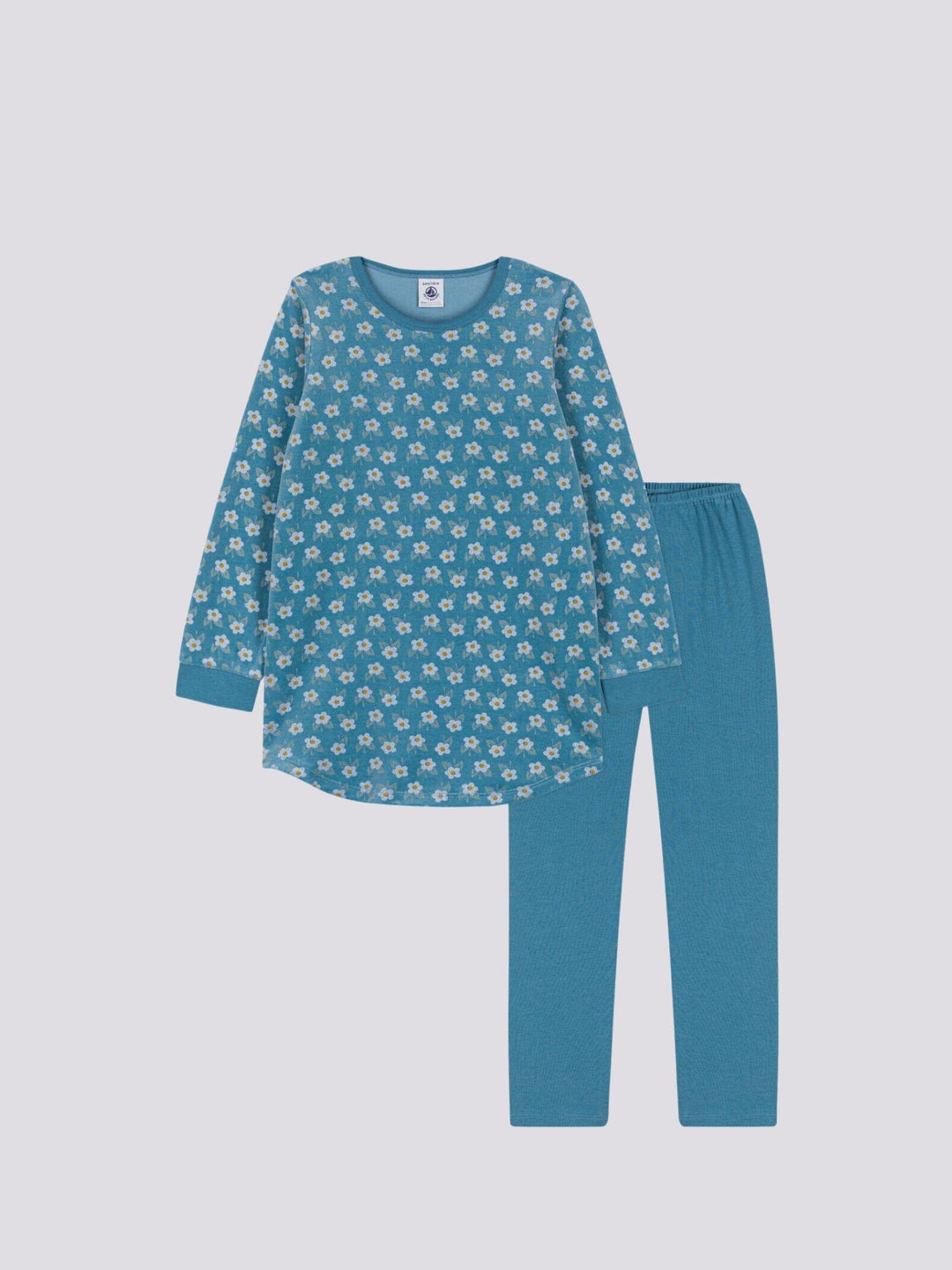 CAMICIA E LEGGINGS DA NOTTE IN CINIGLIA MOTIVO FIORE A0869 02 PETIT BATEAU 