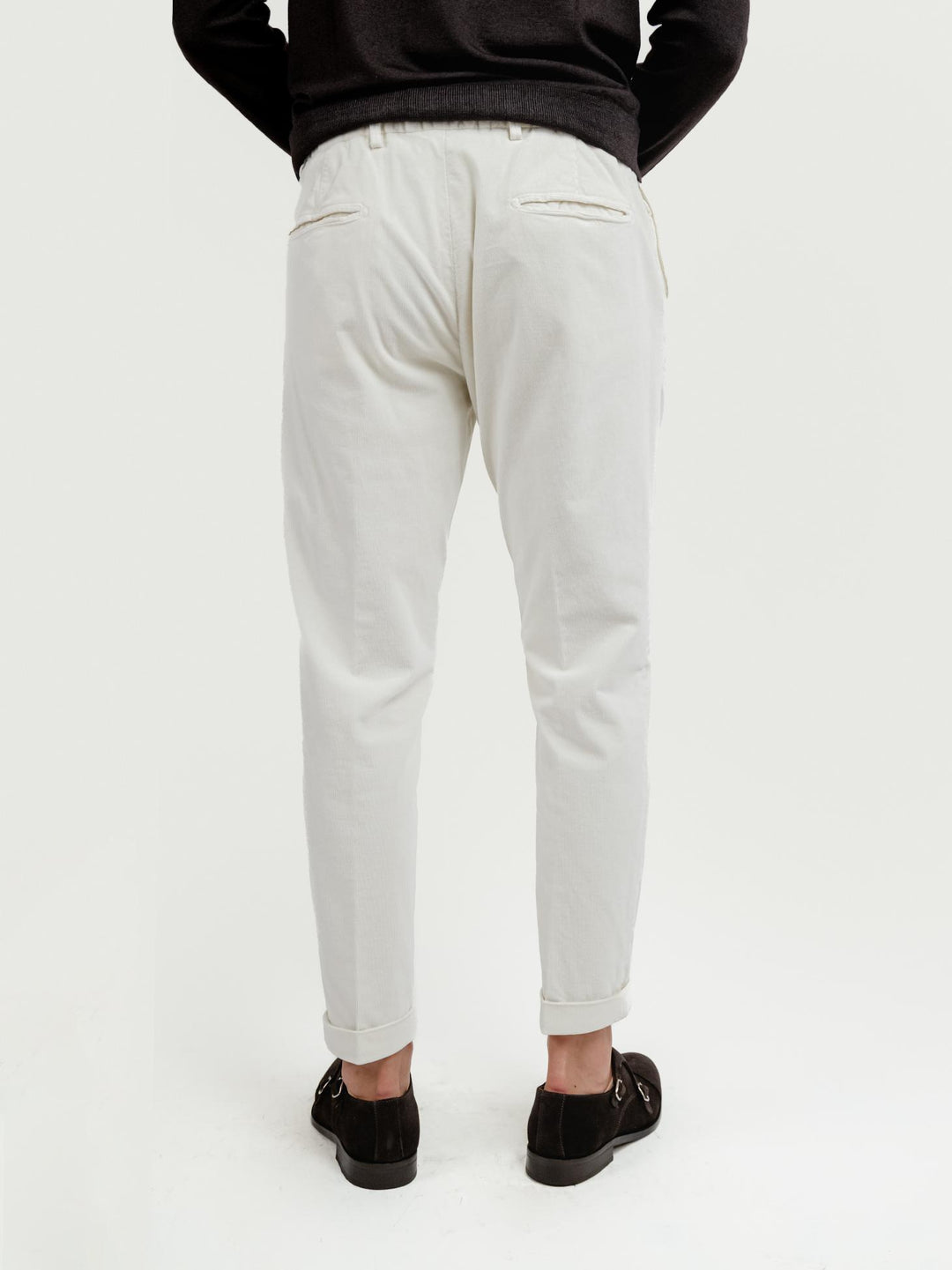 PANTALONE CON COULISSE IN VELLUTO BURRO P018 165 ANDREA MORANDO 