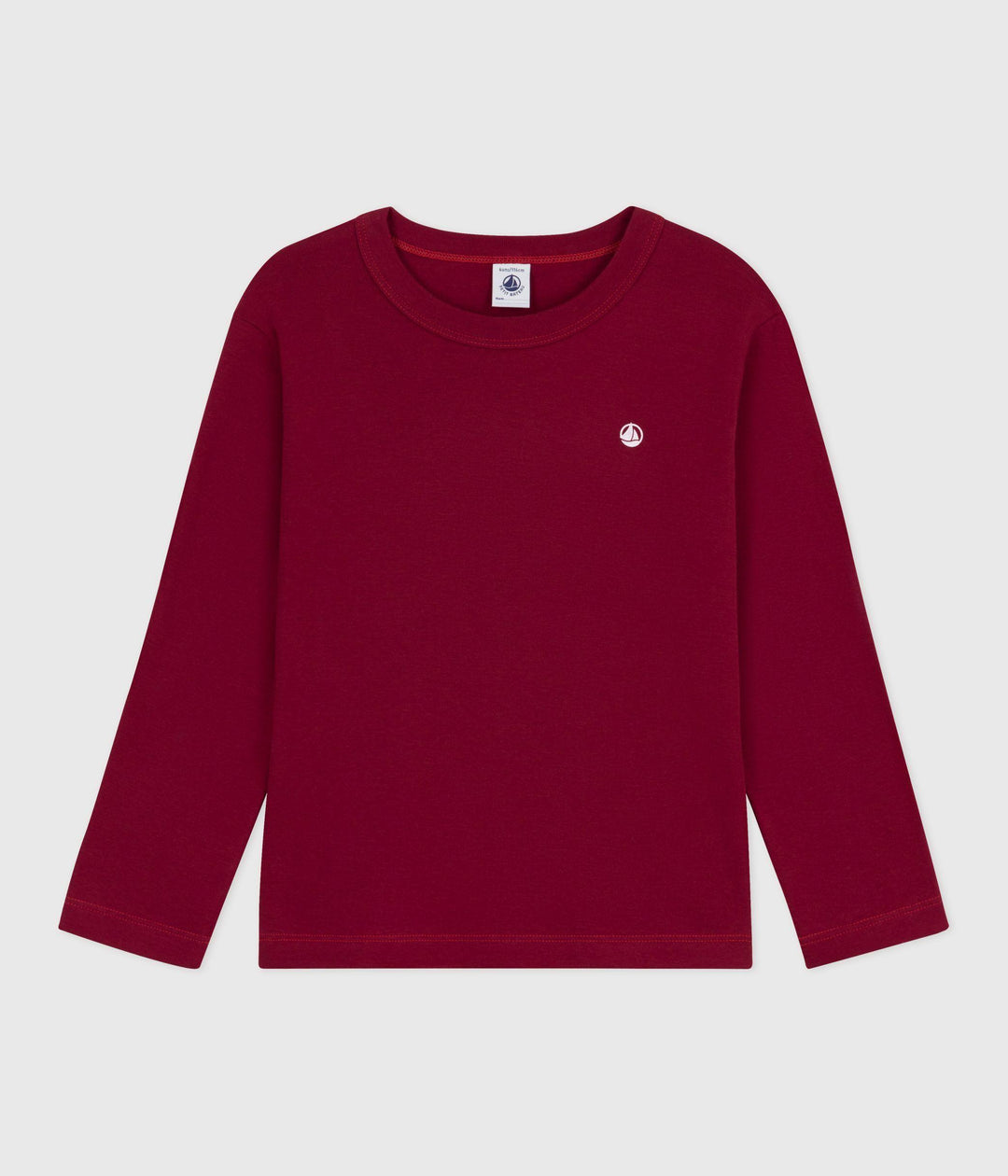 T-shirt a maniche lunghe in cotone tinta unita A0EF0 02 PETIT BATEAU 