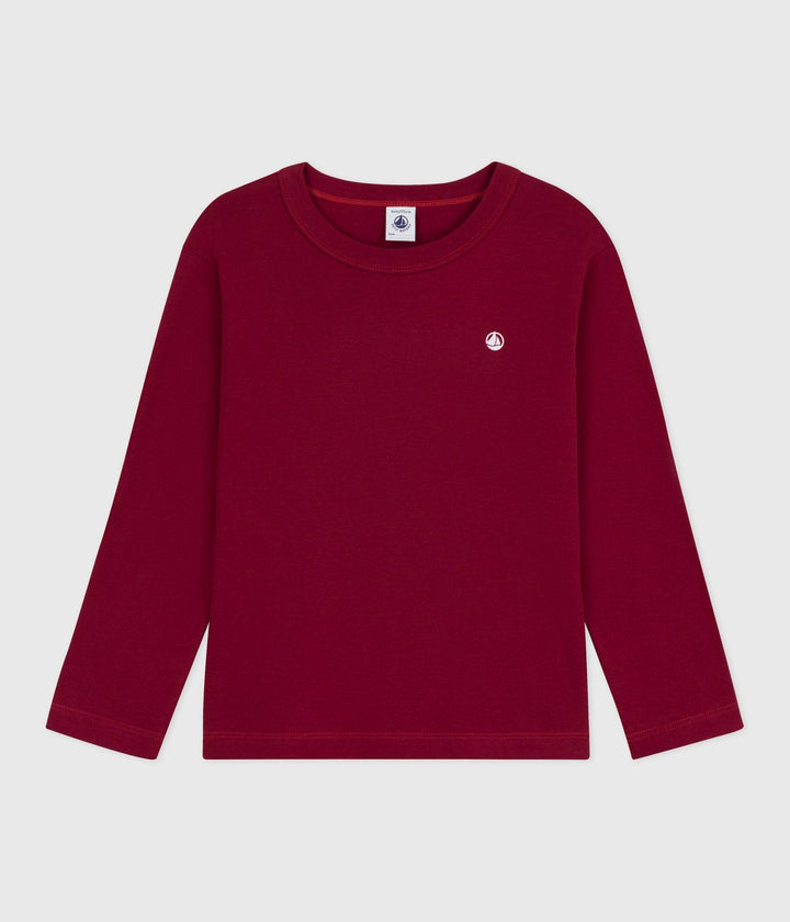 T-shirt a maniche lunghe in cotone tinta unita A0EF0 02 PETIT BATEAU 