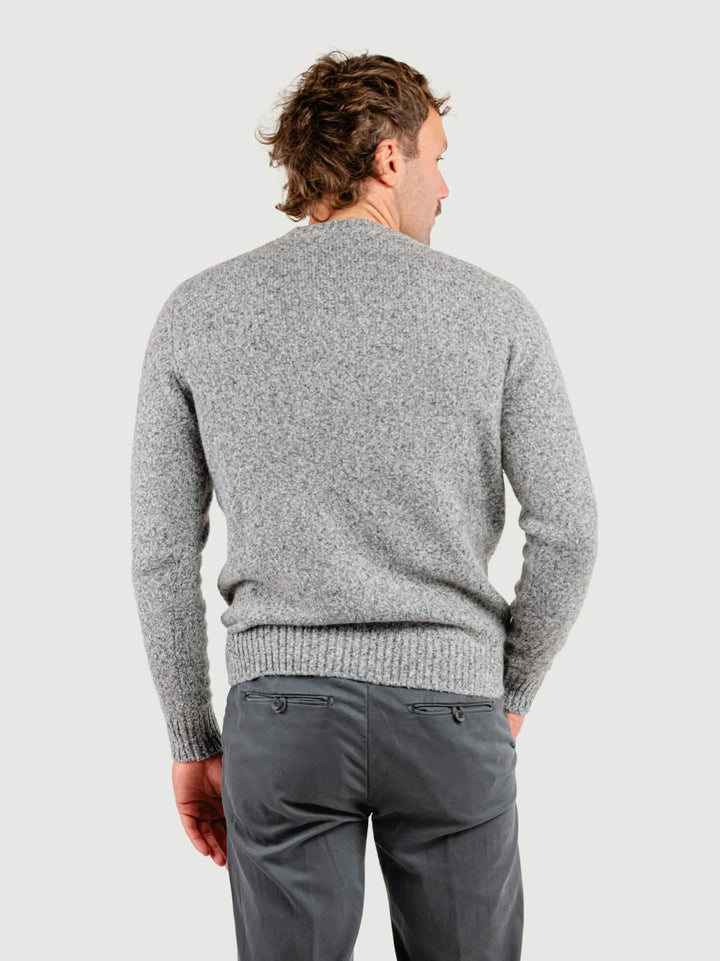 MAGLIONE IN LANA E ALPACA GRIGIO MELANGE 87501 CENERE ANDREA MORANDO 