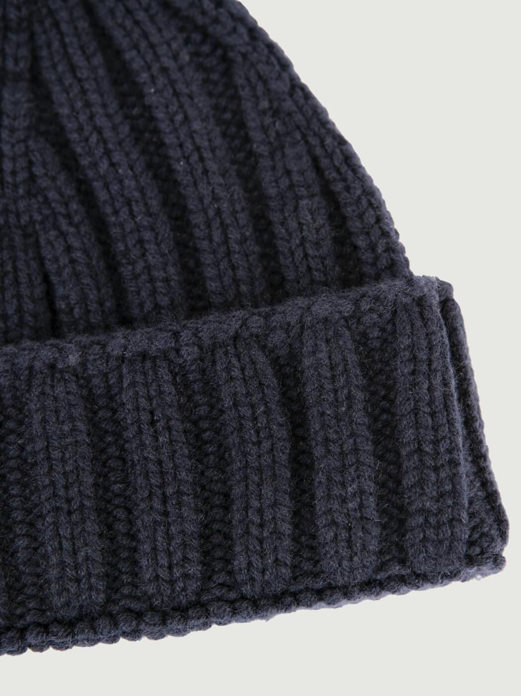 BERRETTO IN CASHMERE A COSTE BEIGE BLU NAVY 181P MARINE ANDREA MORANDO 