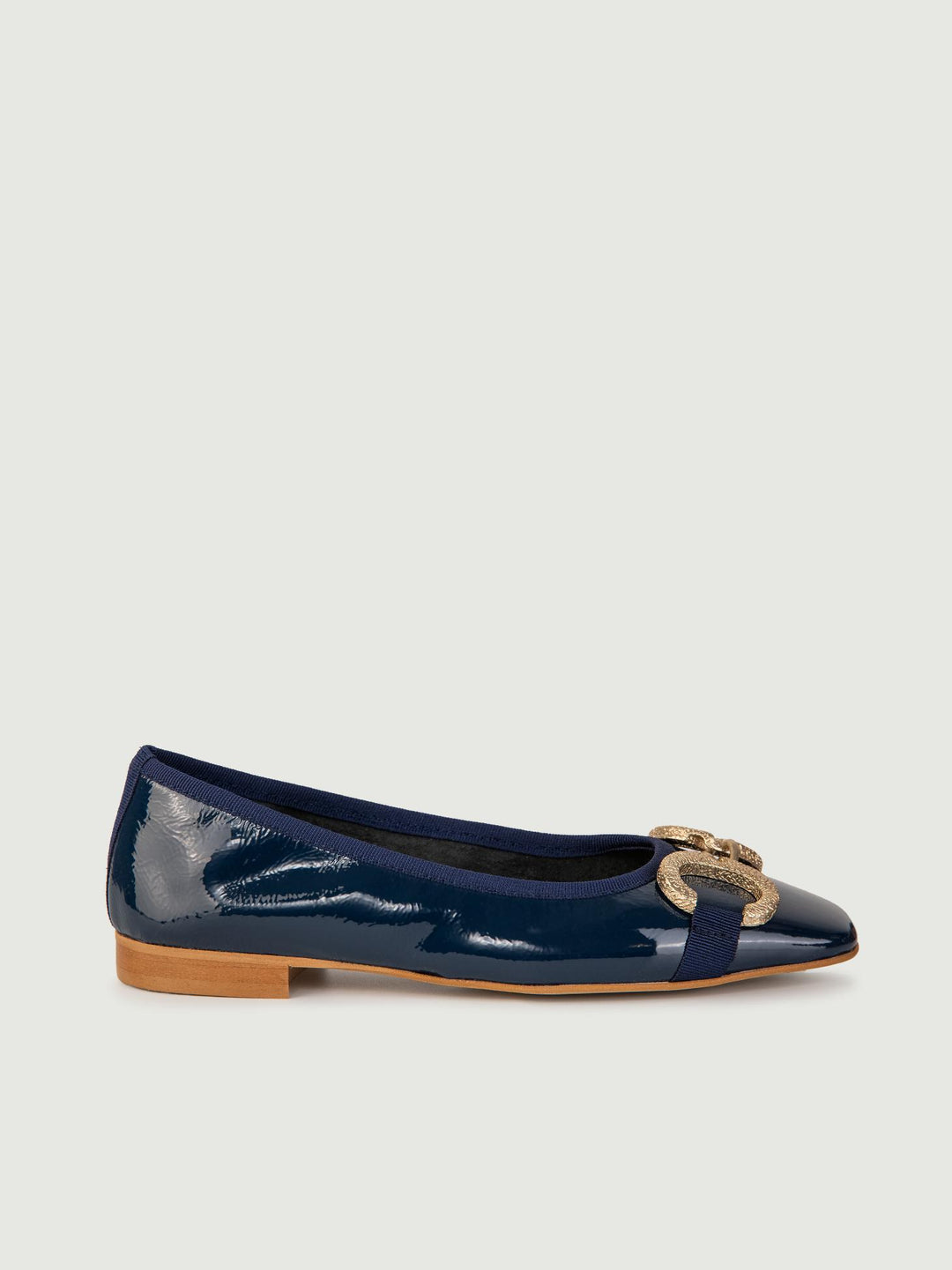 BALLERINE IN NAPLAK BLU CON DETTAGLIO IN METALLO 4875NAPLAK BLU ANDREA MORANDO 