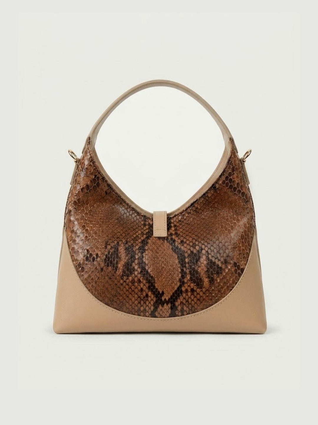 Borsa a spalla Elly in pelle di pitone marrone ELLY-PITONE MARRONE BIMOR 