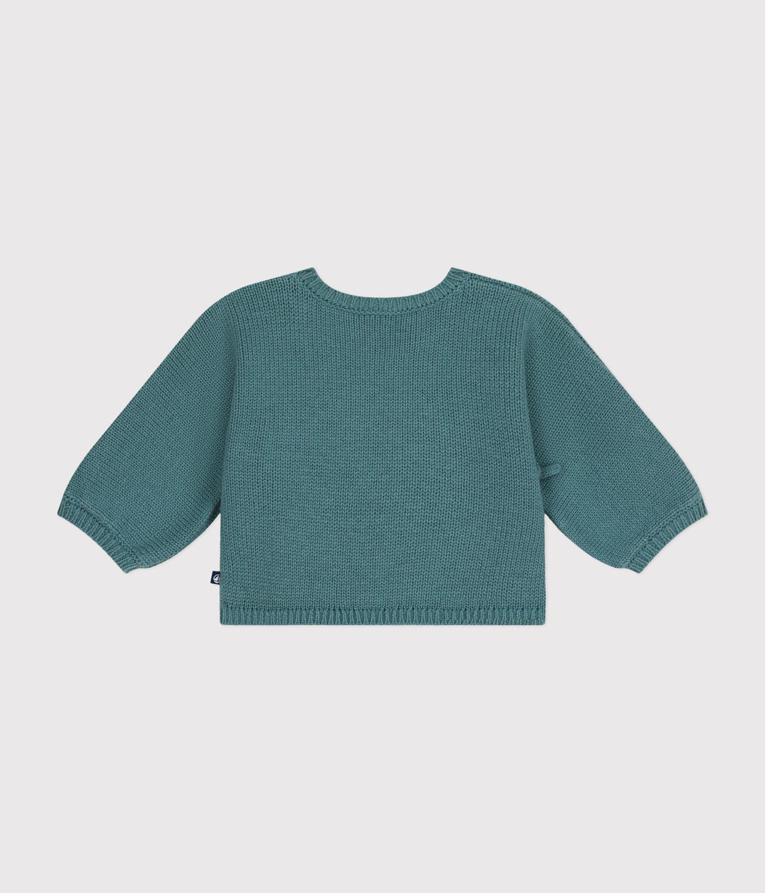 Cardigan con trecce in lana e cotone verde A0AXY 07 PETIT BATEAU 