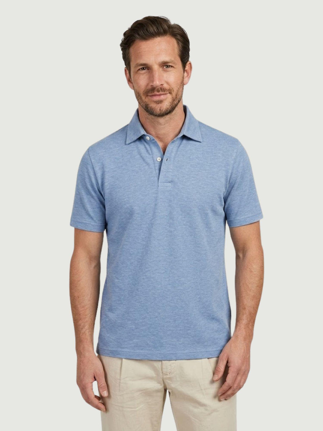 Polo in jersey lino cotone azzurra BU26S08POJERSEYLINCOT 240 ANDREA MORANDO 