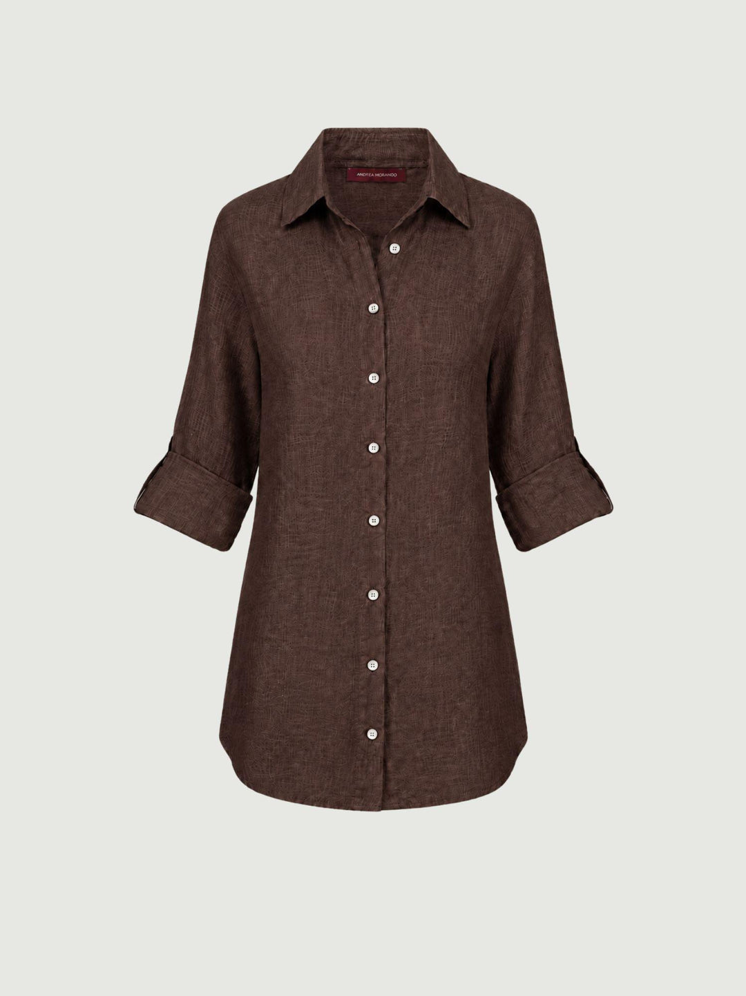 Camicia in lino testa di moro 6CM0552 609 ANDREA MORANDO 