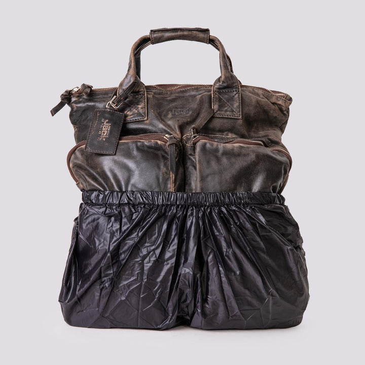 BORSA IN PELLE MARRONE EFFETTO VINTAGE "SOFTAIR" SOFT 06 JACK LEATHER 