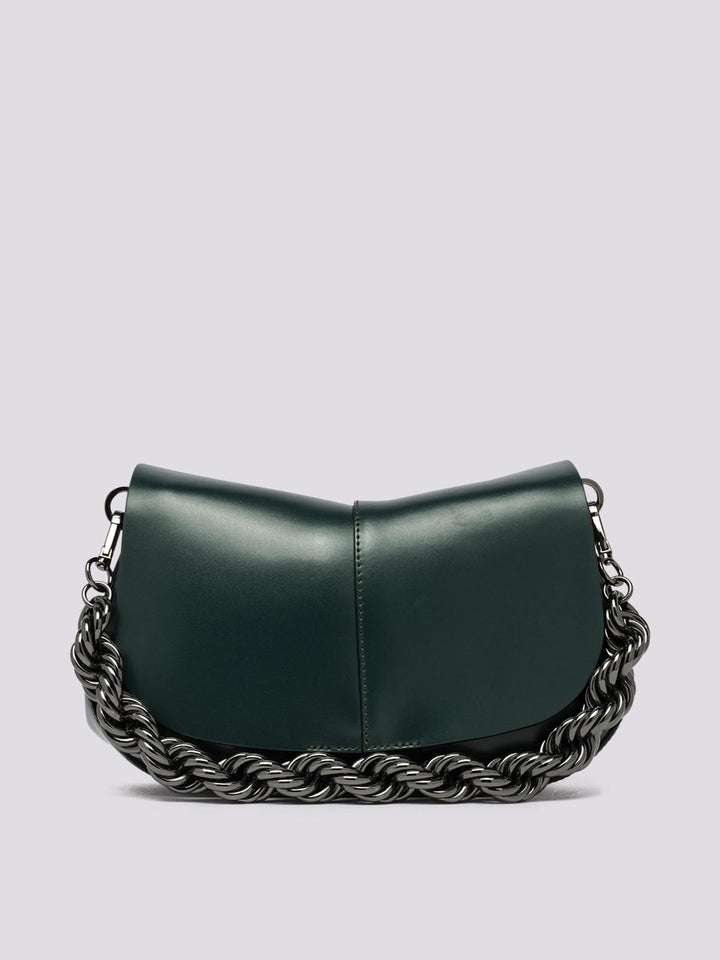 Borsa a spalla Helena Round in pelle verde BS 9308 CALF 13134 GIANNI CHIARINI 