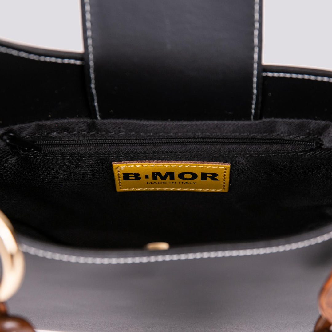 Borsa In Pelle nera Con Tracolla In Osso Curvy CURVY NERO BIMOR 