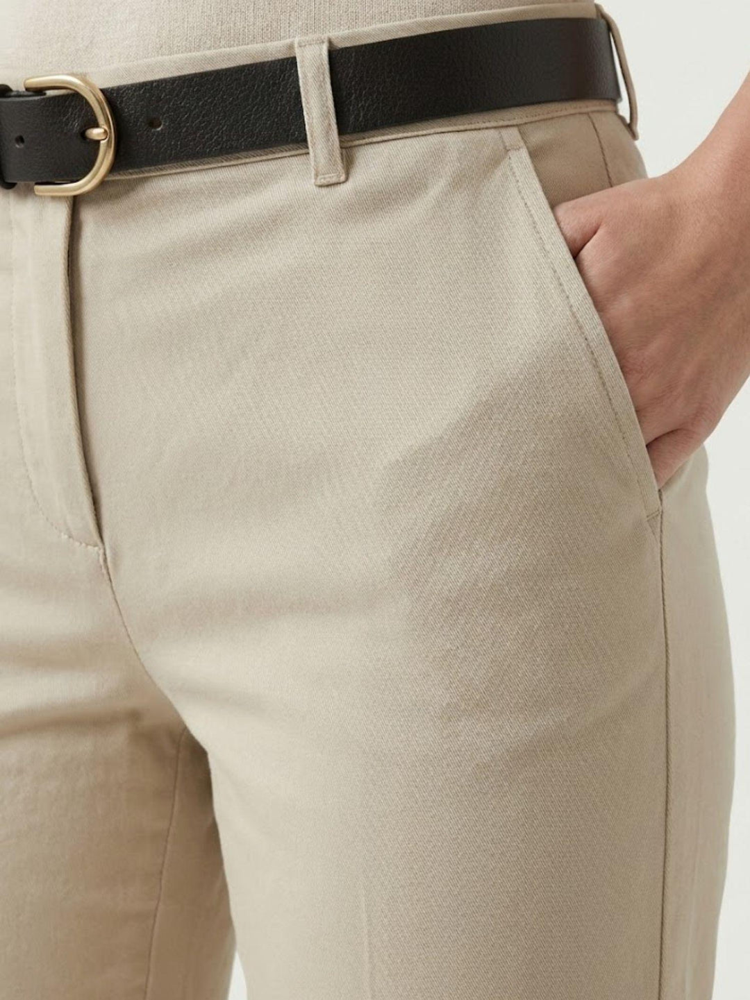 Pantalone a trombetta in cotone beige 824MA BEIGE ANDREA MORANDO 