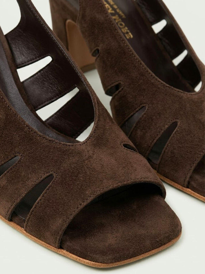 Sandalo slingback in pelle scamosciata moro 2753 T.MORO ANDREA MORANDO 