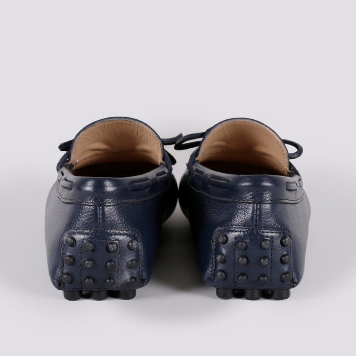MOCASSINO CON GOMMINI IN PELLE MARTELLATA BLU 5512/PELLE 106 ANDREA MORANDO 