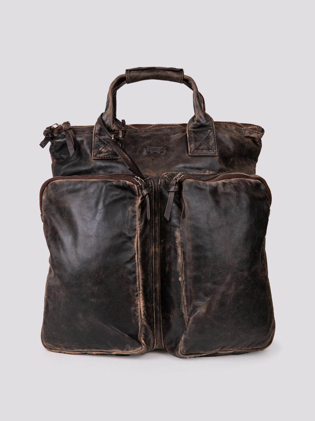 BORSA IN PELLE MARRONE EFFETTO VINTAGE "SOFTAIR" SOFT 06 JACK LEATHER 