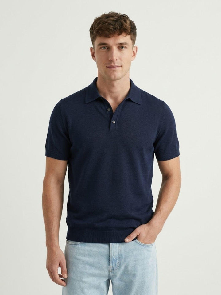 Polo in maglina navy DAYAN BLU ANDREA MORANDO 
