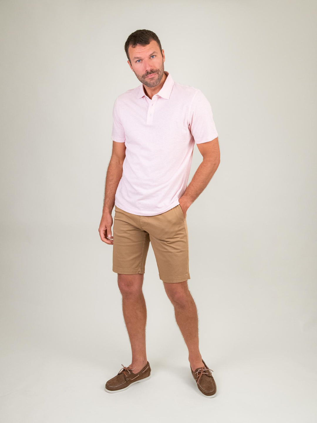 BERMUDA BEIGE CON TASCHE A FILO