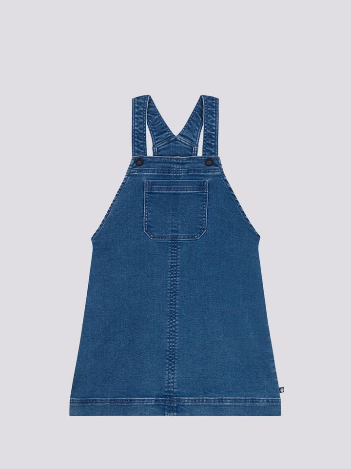 ABITO SALOPETTE IN DENIM EFFETTO FELPATO BAMBINA A082H 01 PETIT BATEAU 