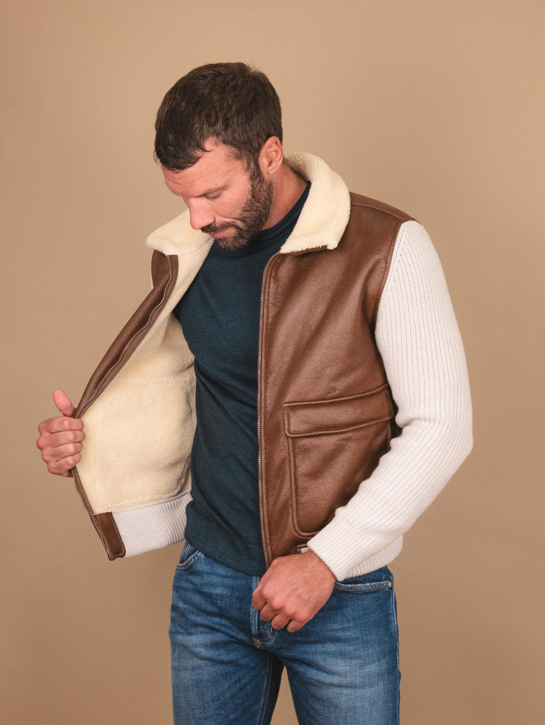 BOMBER IN LANA VERGINE E ALCANTARA 13141 400 ANDREA MORANDO 