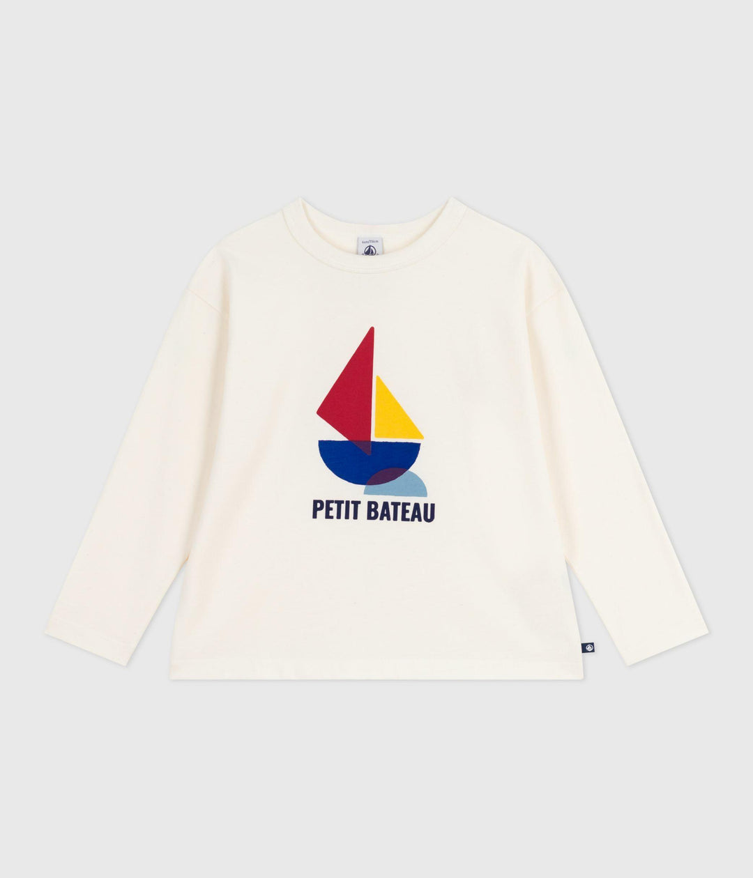 T-shirt a maniche lunghe in cotone con stampa bambina A0E8V 01 PETIT BATEAU 