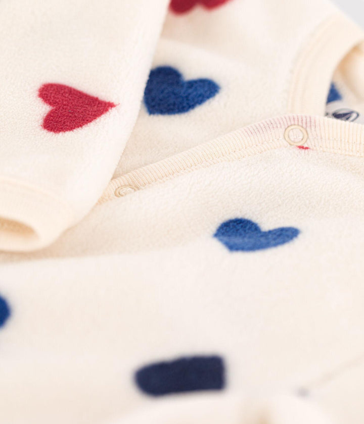 TUTINA IMBOTTITA BEBÈ IN PILE con cuori A094Z 03 PETIT BATEAU 