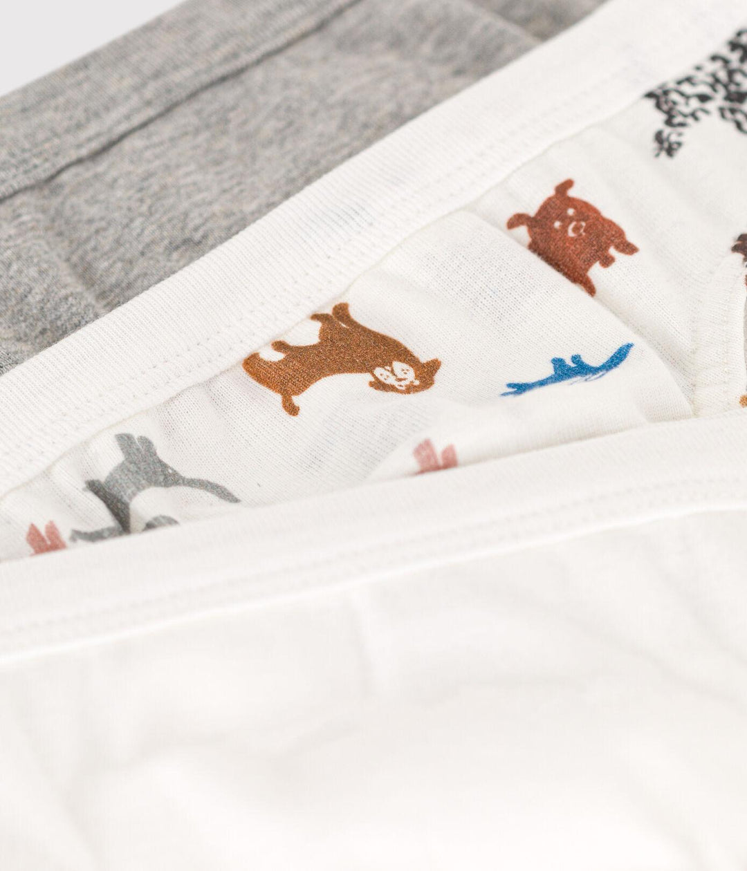 CONFEZIONE DA 3 SLIP BAMBINO IN COTONE MOTIVO CANE A08L5 00 PETIT BATEAU 