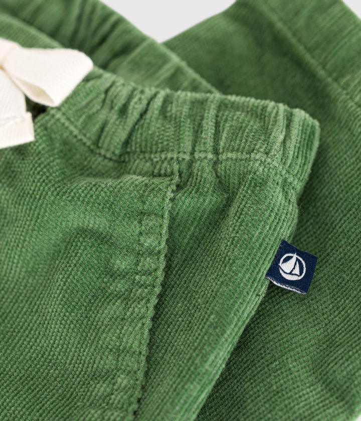Pantaloni in velluto verde A0B15 02 PETIT BATEAU 