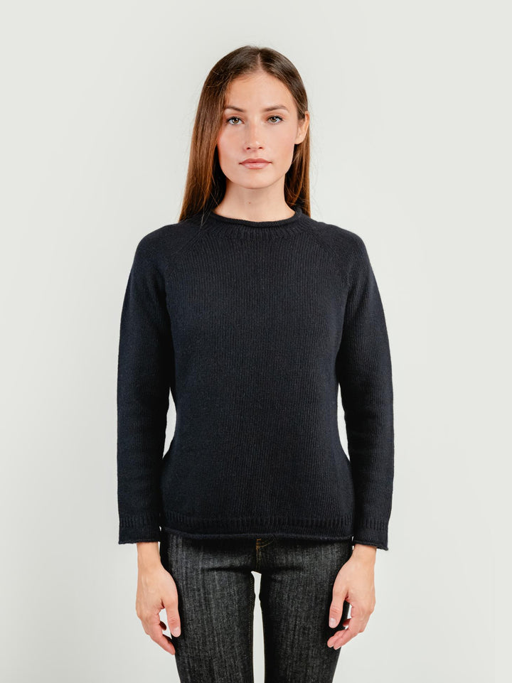 MAGLIA IN LANA MERINO SUPERFINE NERO FRANCESCA NERO ANDREA MORANDO 