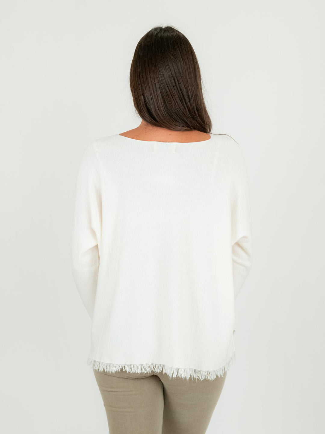 MAGLIA CON FRANGE PANNA 0520/24 0248 BIMOR 