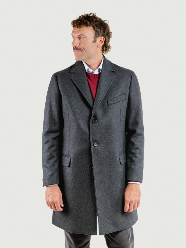 CAPPOTTO MONOPETTO MISTO CASHMERE GRIGIO ANTRACITE K006 511 ANDREA MORANDO 